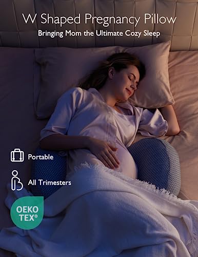 Momcozy Portable Pregnancy Pillow - Adjustable W Shaped Maternity Pillow - size: Regular