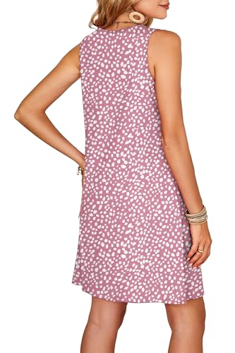 OFEEFAN Womens Square Neck Tank Dresses 2026 Summer Spring Loose Swing Sundresses with Pockets Plain/Print - color: Print 03, size: Medium