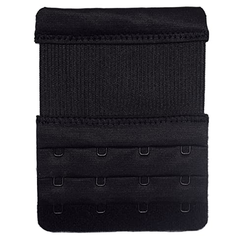 Elastic Back Bra Extender 4 Hook 3 Row 3/4" Stretchy Extension Tape Multi Color - color: 4pcs Black, White, Dark Beige, Light Beige