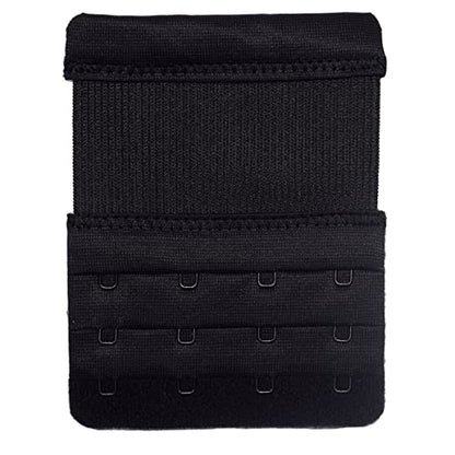 Elastic Back Bra Extender 4 Hook 3 Row 3/4" Stretchy Extension Tape Multi Color - color: 4pcs Black, White, Dark Beige, Light Beige