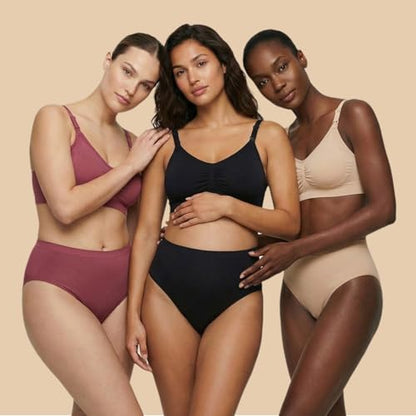 Under Control Nursing Bra 4-Pack - Wireless Maternity & Sleep Bra with Removable Pads - Comfortable Breastfeeding Bra (S-2XL) - color: Nude/Burg Mist/Light Brown/Black, size: X-Large