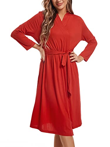 SUFEINI Maternity Robe with Matching Swaddle Blanket Set, Maternity Mommy Bathrobe Postpartum Robe Labor Gown
