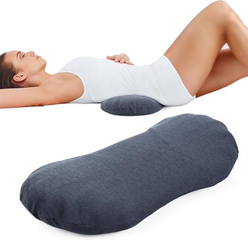 COMFYTHERA Lumbar Support Pillow for Sleeping Memory Foam Lumbar Support Cushion for Lower Back Pain Relief, Back Support Bed Pillow Waist Support (Dark Grey, Large) - color: Dark Grey, size: Large