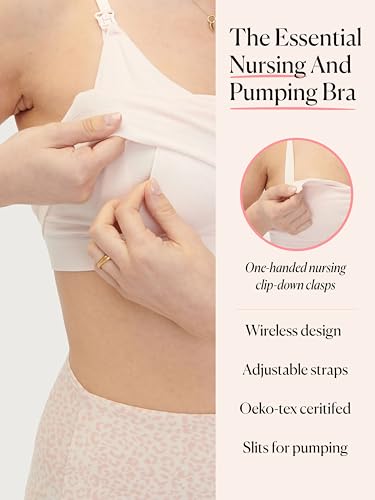 HATCH The Essential Nursing & Pumping Bra, Wireless & Seamless - color: Petal, size: Medium