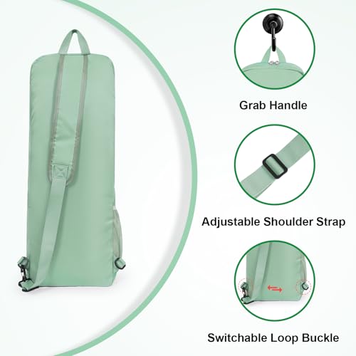 Yoga Mat Bag Carrier with Mesh & Zipper Pockets - color: Green