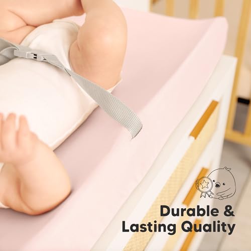 2-Pack Baby Changing Pad Cover for Girl, Boy, 34x18 (Mist Rose) - color: Mist Rose, size: Viscose derived from Bamboo