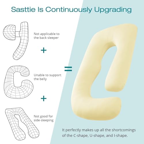 Cooling Pregnancy Pillows for Sleeping, 57'' Full Body Pillow, Light Yellow - color: Light Yellow, size: 57 Inch