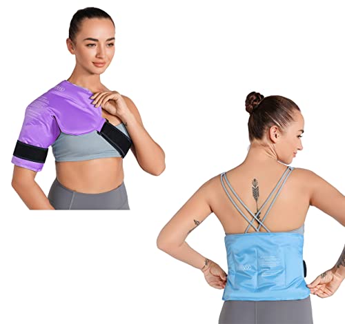 REVIX Gel Ice Pack for Back Injuries and Pain Relief and Shoulder Ice Pack for Injuries Reusable Gel