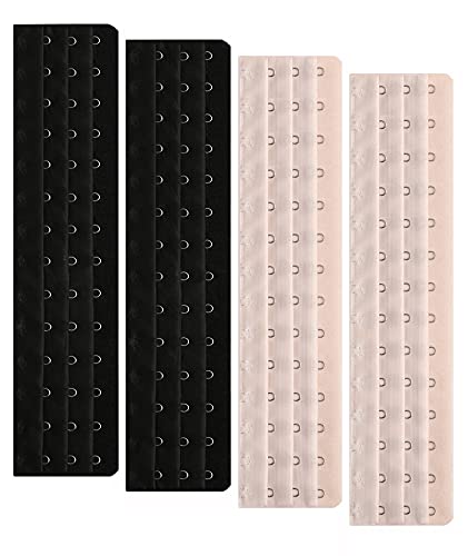 Corset Bra Extender Hook 3/4 Inch Spacing - color: 4pcs:14hook/Light Beige&black