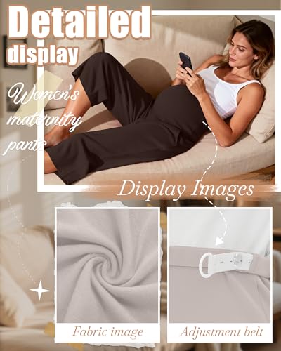 3 Pack Women's Maternity Capris - color: Dark Brown, Light Coffee, Gray Apricot, size: Medium