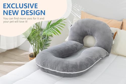 INSEN Pregnancy Pillows, Detachable Body Pillow for Sleeping, Multi-Use Pregnancy Pillows for Pregnant Women, Grey - color: Grey