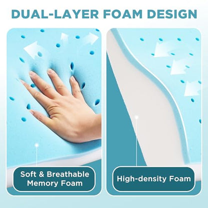 Dual-Layer Memory Foam Lumbar Support Pillow for Recliner, Coffee - color: Coffee