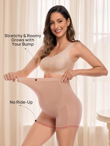 Summer Mae Maternity Shapewear Viscose Made from Bamboo Seamless for Dress - color: Blush Nude, size: X-Large