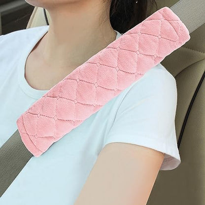 Amooca 2 Pack Seat Belt Covers Soft Shoulder Pad for Cars & Backpack - color: Dirty Pink