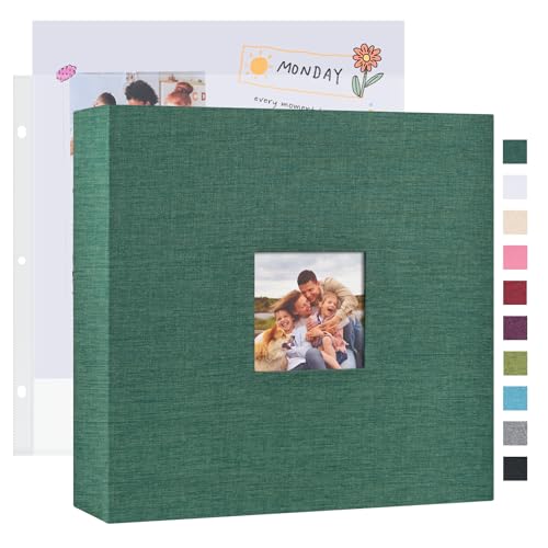 Mublalbum 12x12 Inch 3 Ring DIY Scrapbook Photo Album 80 Pages, Dark Green - color: Dark Green, size: 12x12 Inch 80 Pages