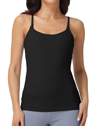 V VOCNI Nursing Tank Tops for Breastfeeding with Adjustable Straps - color: Black, size: Medium