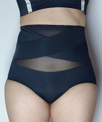 Postpartum Compression Underwear for Women High Waisted Lightweight Breathable C Section Recovery Panties - color: Black, size: Large