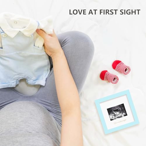 KINLINK Baby Sonogram Picture Frame, Ultrasound Picture Frame Light Blue - color: Light Blue, size: 6x6