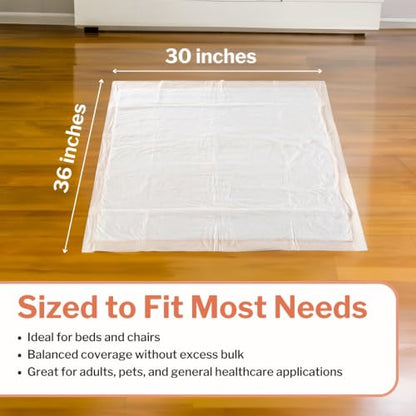 McKesson Underpads Bed Pads, Heavy Absorbency, Peach, 30 x 36 in, 10 ct