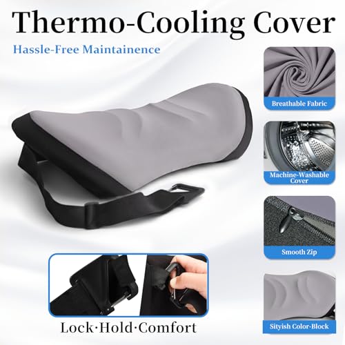 Ergonomic Lumbar Support Pillow for Office Chair, Car Seat - color: A-black With Gray