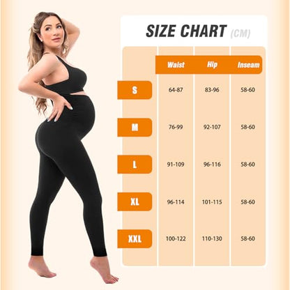 SINOPHANT Maternity Fleece Lined Leggings Over Belly with Pockets - size: Medium