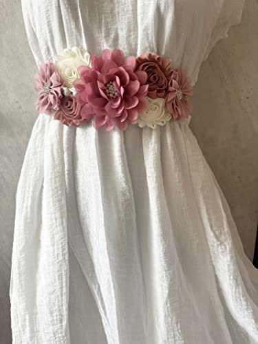Wedding flowers sash belt Pregnancy sash maternity sashes - color: Dusty Pink