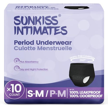 Disposable Period Underwear, Heavy Flow, S/M, Black, 10Ct - size: Small/Medium, style: Black (Pack of 10)