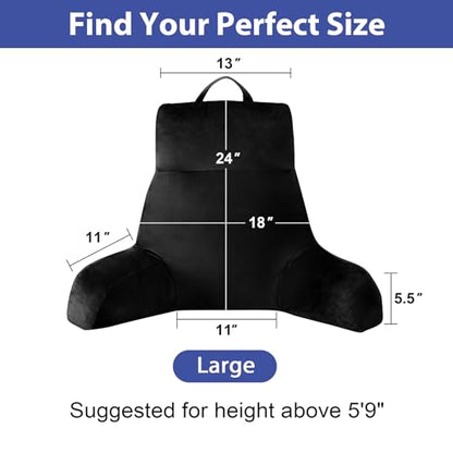 IPYNBAP Back Pillow for Bed Sitting up, Reading Pillow, 24 Inch, Black - color: Black, size: Large(24inch)