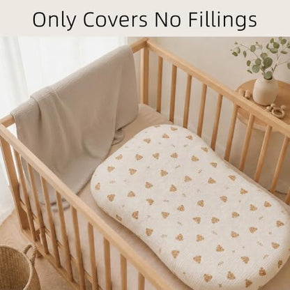 2 Pack Muslin Baby Lounger Covers, Covers Only, 35.5" x 20" - color: 2 Pack Bearbrown