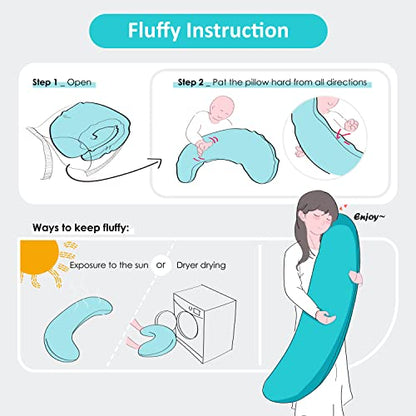BYRIVER Pregnancy Pillow and Extra Pillow Case Bundle
