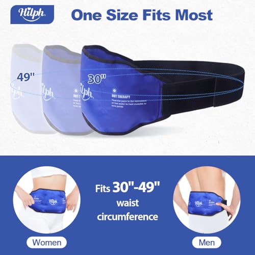 Hilph Back Ice Pack for Lower Back Pain, Adjustable Lumbar Ice Pack, Blue - color: Blue