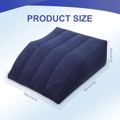Inflatable Leg Elevation Pillow, Portable Wedge Pillow for Sleeping(Blue) - color: Dark Blue