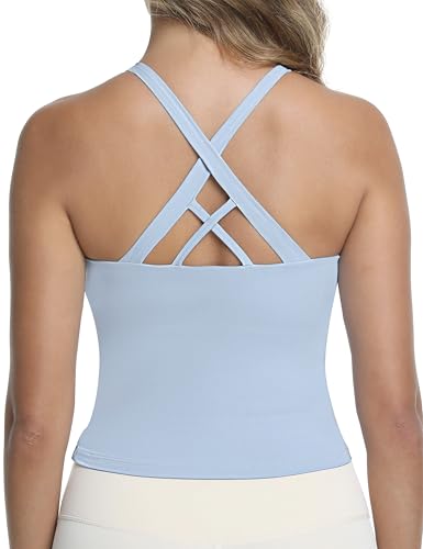 Nursing Tank Tops for Breastfeeding - color: Light Blue, size: Medium