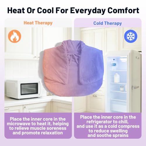 SPRING SEAON Microwavable Neck Heating Pad for Shoulders, Back and Chest - color: Purple