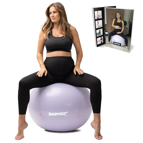 BABYGO Birthing Ball, Pregnancy & Labor, Award Winning Book - color: Lavender, size: 75cm - Manual