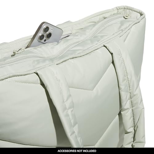 adidas Quilted Puffer Tote Bag - color: Halo Green