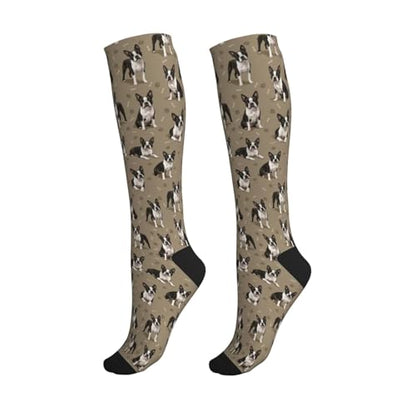 Cute Dog Compression Socks Women Men, Dog Lover Gift - color: Boston Terrier2