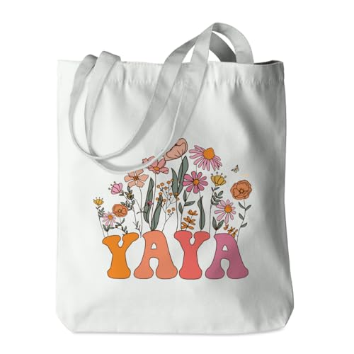 Grandma Gifts Tote Bag Birthday Mothers Day Retirement Gifts for Women Mama Nana Mimi Shoulder Bag Reusable Grocery Bags - color: Yaya