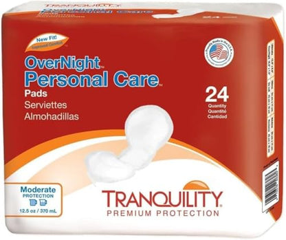 Tranquility Personal Care Pads, Overnight Absorbency, 12.5oz, 24 Ct - size: Overnight (24 Count)