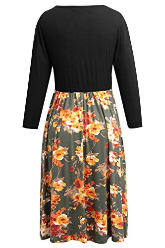 Smallshow Women's 3/4 Sleeve Maternity Nursing Dress for Breastfeeding - color: Black-svp089, size: Medium