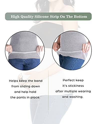 Belly Bands for Pregnant Postpartum Belly Band - color: Black + Light Gray, size: 4