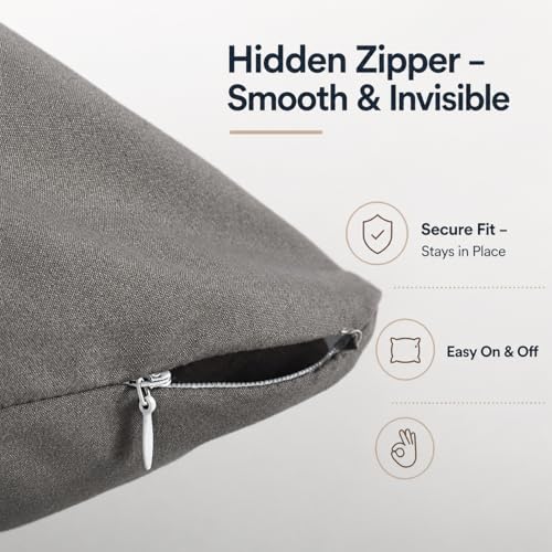 EVOLIVE Body Pillow Cover 21"x54", Microfiber Hidden Zipper (Charcoal Grey) - color: Charcoal Grey
