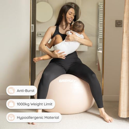 BABYGO Birthing Ball, Pregnancy & Labor, Award Winning Book - color: Nude, size: 65cm - Electric