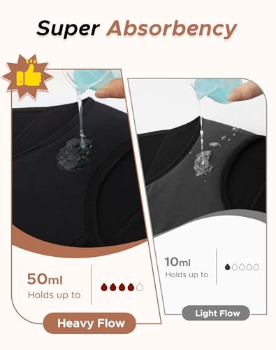 INNERSY Women's Plus Size Period Underwear Heavy Flow Leak-Proof 3-Pack - size: X-Large
