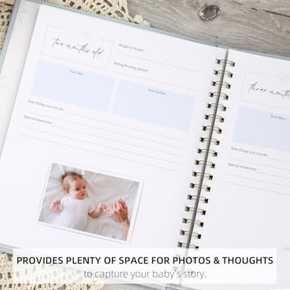 Keepsake Memory Book for Baby Boys or Girls, First 5 Year Baby Book - color: Light Blue