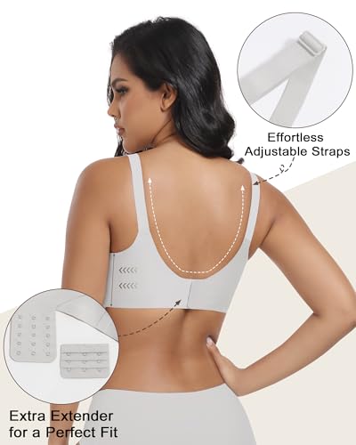 As Fairy Wireless Seamless Pumping Bra Hands Free Nursing Bra Wirefree Comfort Wearable Breast Pump Brass - color: Grey, size: Medium Plus