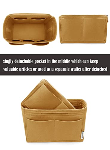 LEXSION Felt Purse Organizer Insert, Tote Bag Shaper Dividers with 5 Sizes - color: Brown, size: Medium