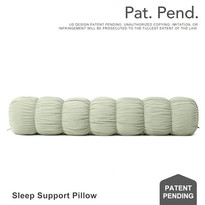 Pat. Pend. Cylinder Pillow for Bed, 47 Inch, Celadon Green - color: Celadon Green, size: 47"x 7.87"