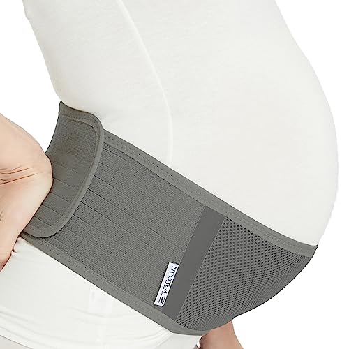 NeoTech Care Adjustable Maternity Belt - Light and Breathable Pregnancy Belly Support Band for Pregnant Women (Grey, Regular Size) - color: Gray, size: Regular Size