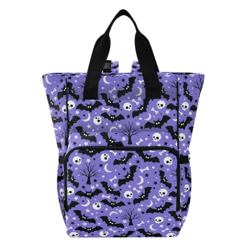 Mnsruu Diaper Bag Bats Satellites Skulls and Trees Large Changing Backpack Multifunction Travel Tote Mommy Bag Baby Diaper Backpack for Mom Dad - color: Bats Th0017